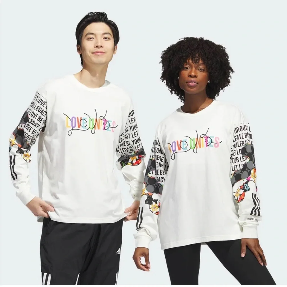 Adidas Long Sleeve Graphic Pride Let Love Be Your Legacy T-Shirt Unisex 3XL